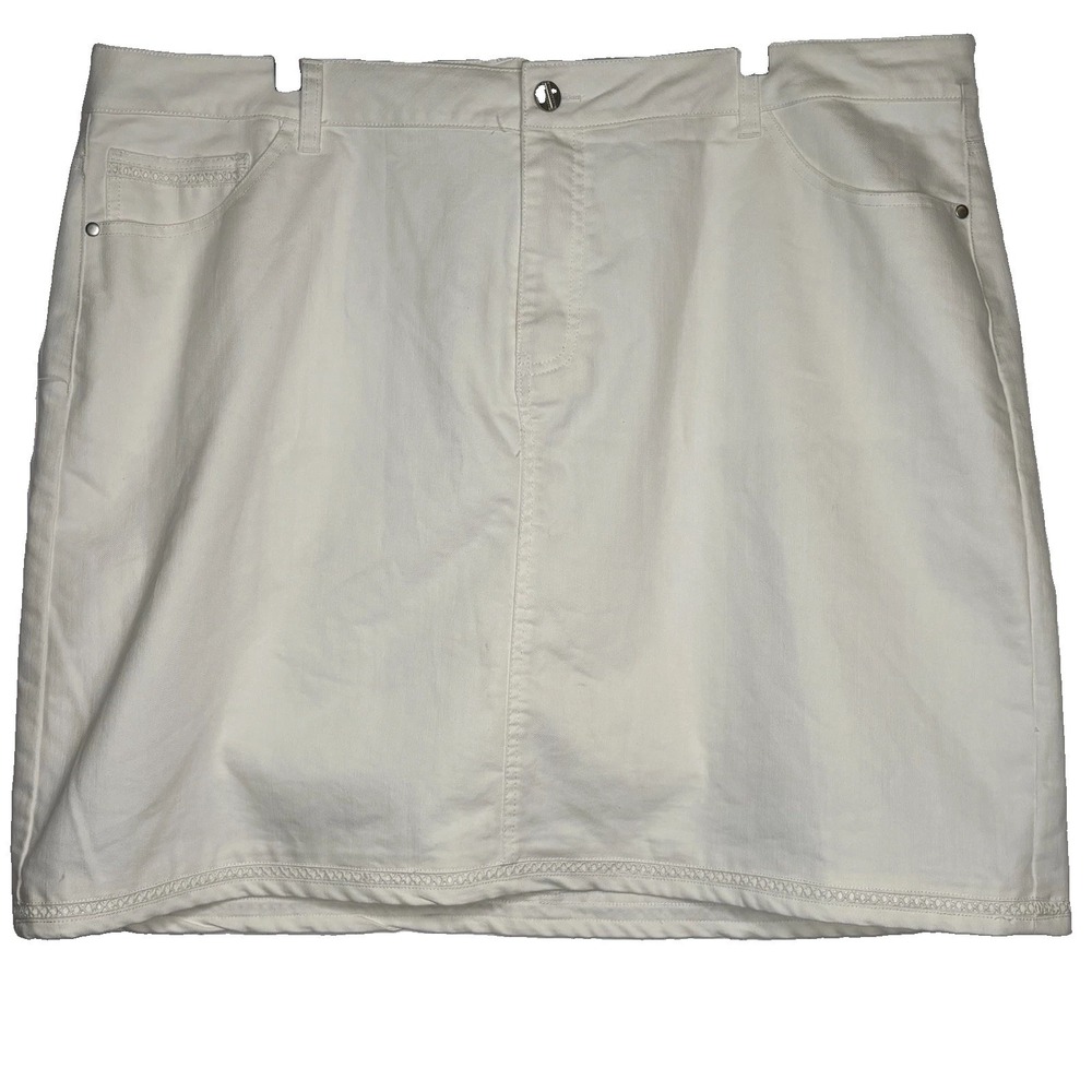 CJ Banks NEW Skirt Skort White 22 Pockets Vacay Cruise Resort NWT